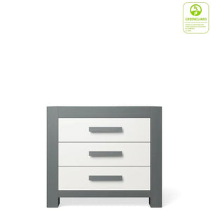 Ash Gray & White Romina Ventianni Single Dresser 3-Drawer - Front View | Bambi Baby