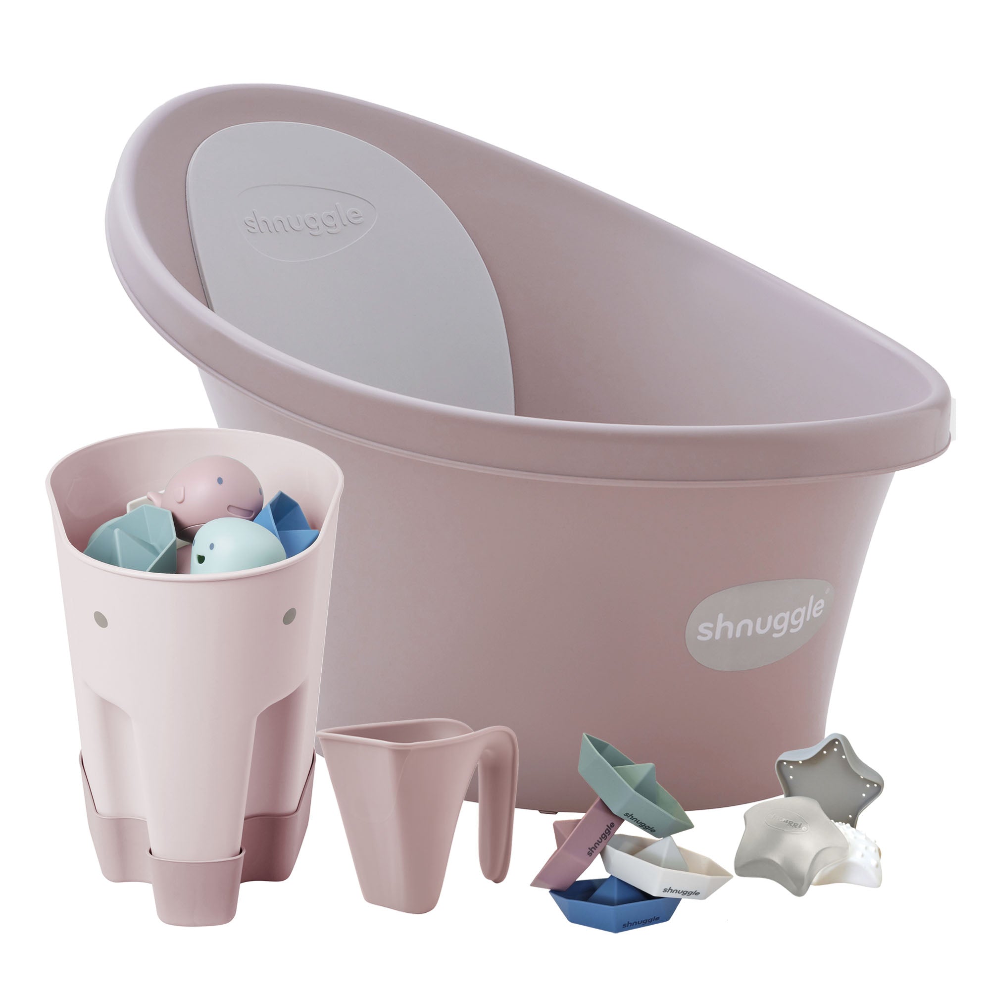 Shnuggle Newborn Bath & Accessories 5-Piece Bundle- Bambi Baby