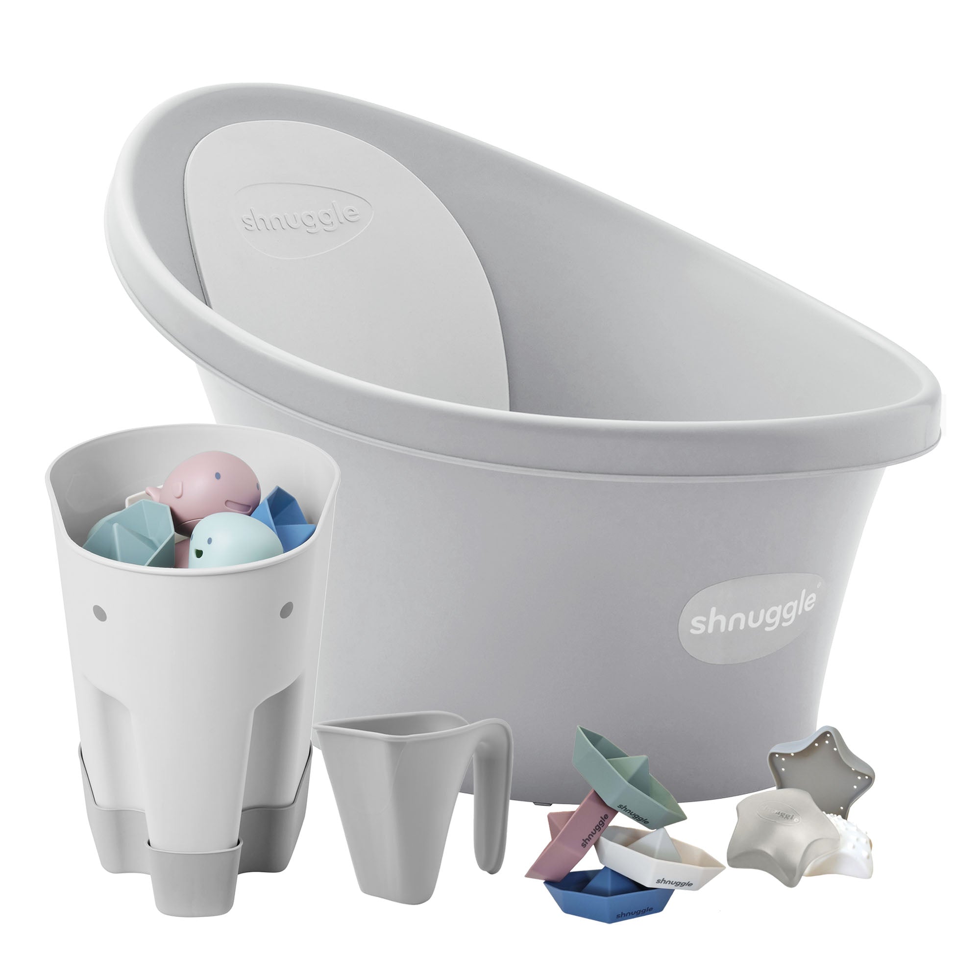 Shnuggle Newborn Bath & Accessories 5-Piece Bundle- Bambi Baby