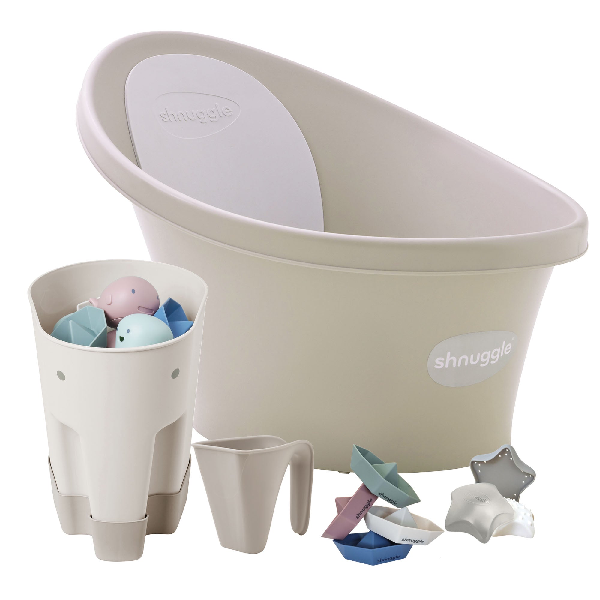 Shnuggle Newborn Bath & Accessories 5-Piece Bundle- Bambi Baby