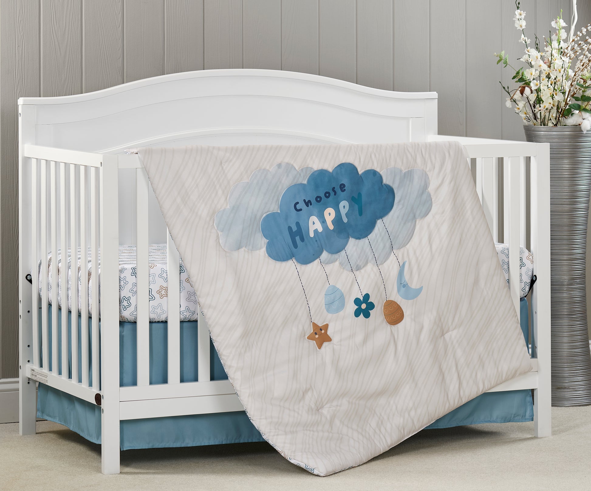Oxford Baby Shining Stars 3 pc Baby Crib Nursery Bedding Set- Bambi Baby