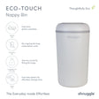 Shnuggle Nappy Bin in White/Grey - Bambi Baby