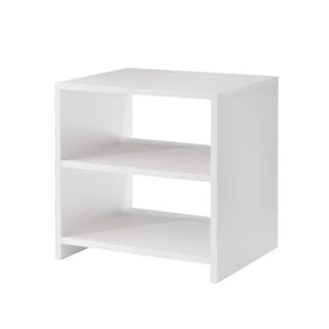Pearl White Laminate Nursery Nightstand - Front Angle | Bambi Baby
