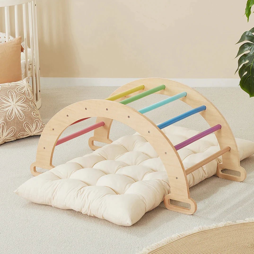 Tiny Land® 7-in-1 Rainbow Climbing Set with Play Pad- Bambi Baby