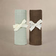 Oilo Fable Blanket- Swaddle 2 Pack Bark/Sea Moss Organic 4-Way Muslin - Bambi Baby