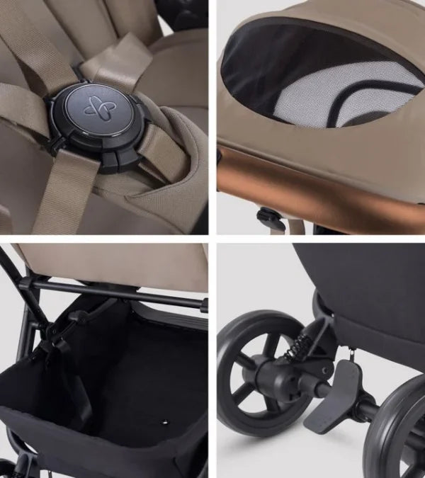 Silver Cross Nia Compact Stroller + Folding Bassinet Bundle- Bambi Baby