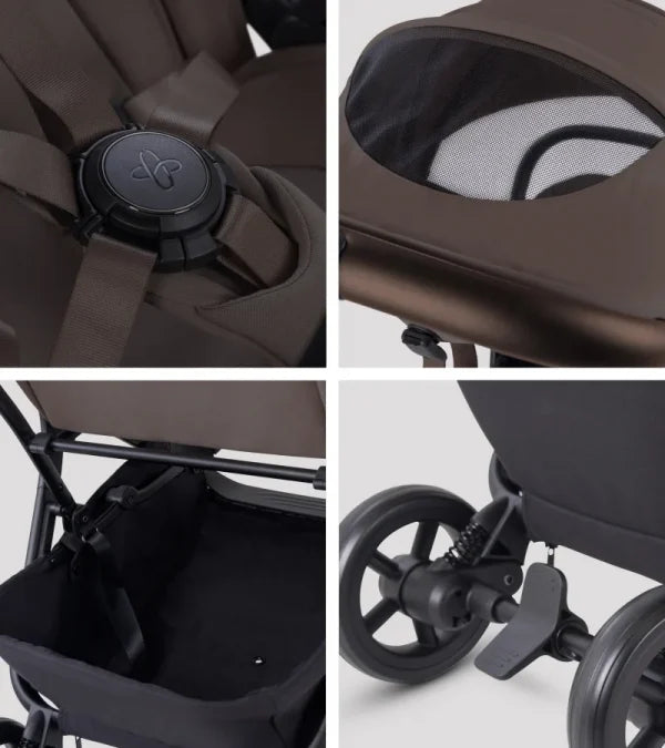 Silver Cross Nia Compact Stroller + Folding Bassinet Bundle- Bambi Baby