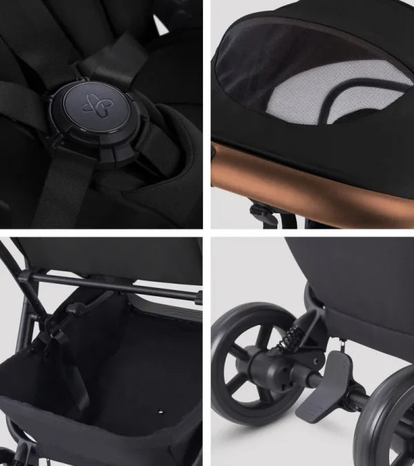 Silver Cross Nia Compact Stroller + Folding Bassinet Bundle- Bambi Baby