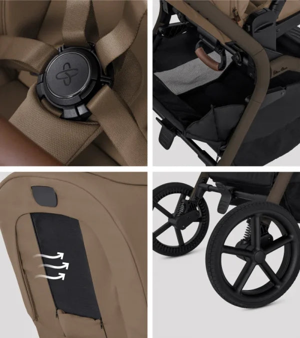 Silver Cross Breez Compact Stroller + Folding Bassinet Bundle- Bambi Baby