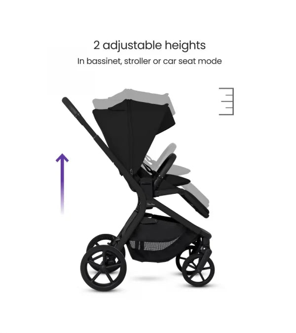 Silver Cross Breez Compact Stroller + Folding Bassinet Bundle- Bambi Baby