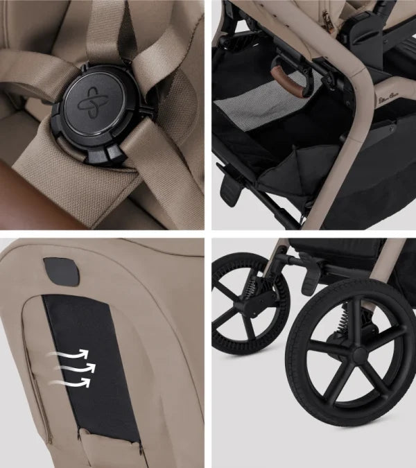 Silver Cross Breez Compact Stroller + Folding Bassinet Bundle- Bambi Baby