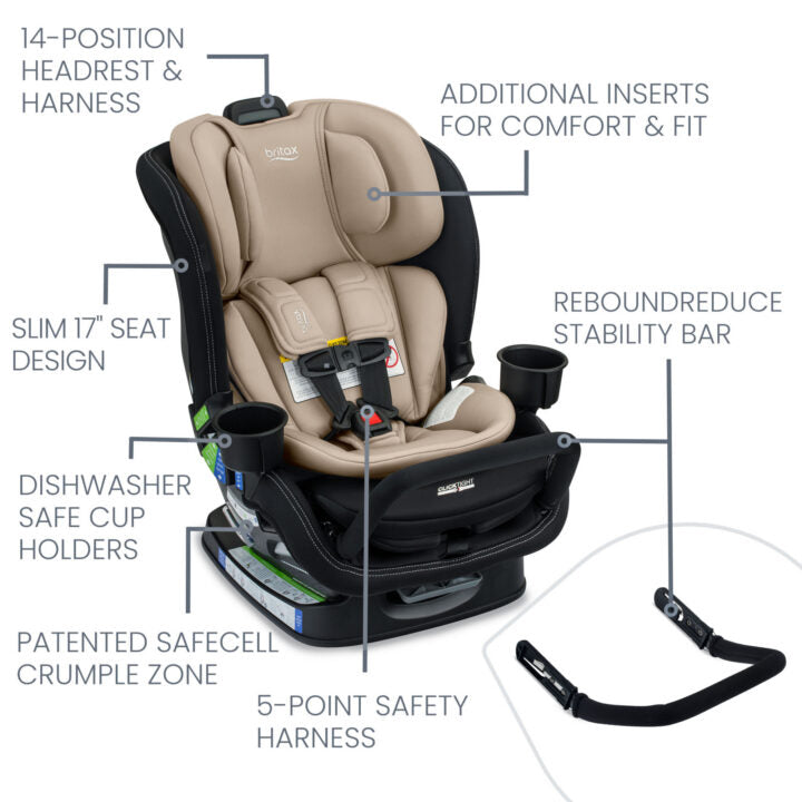 Britax Poplar S Convertible Car Seat 2-in-1- Bambi Baby