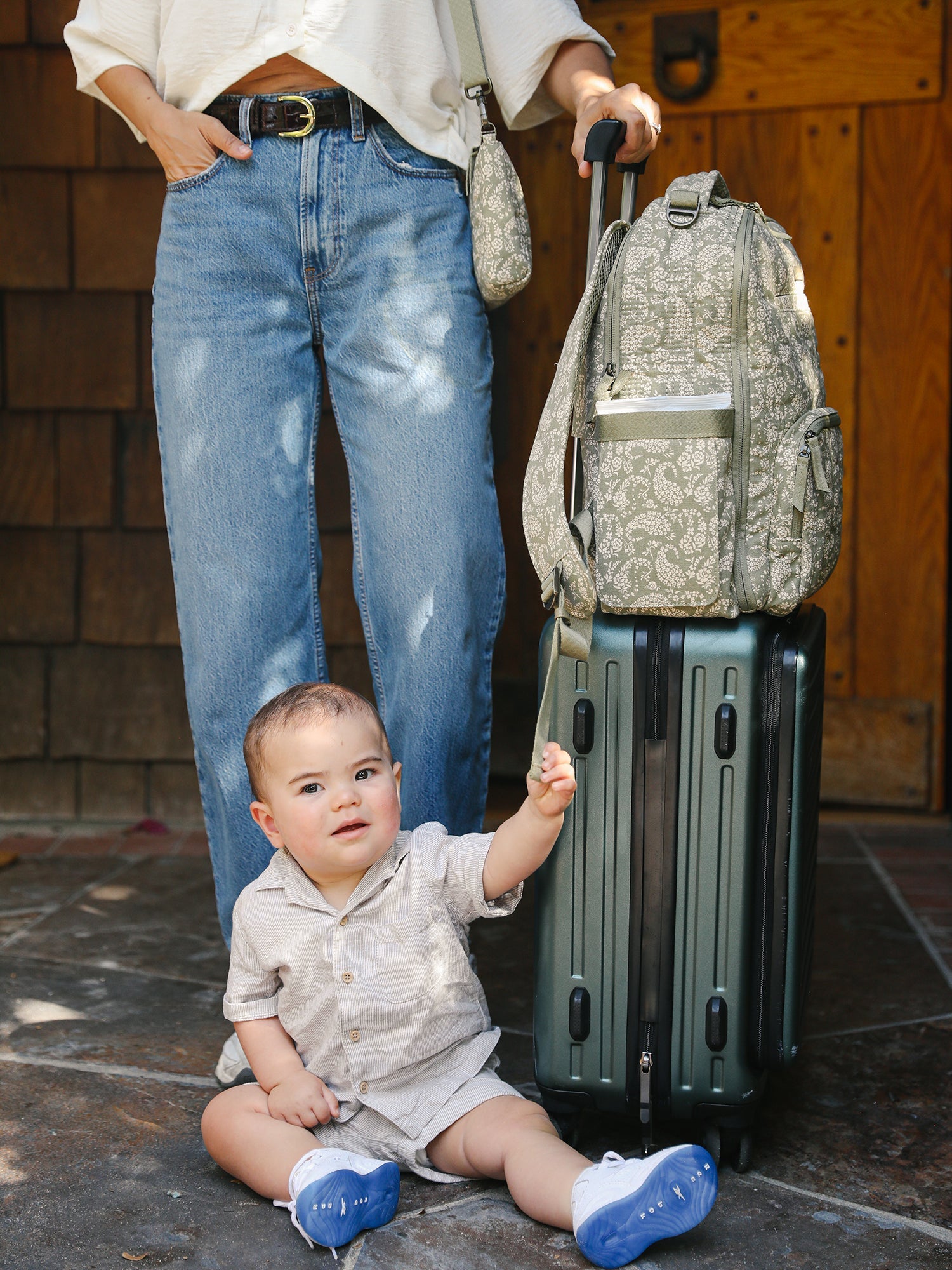 JuJuBe Sazan + JuJuBe Classic Diaper Backpack - Paisley Floral- Bambi Baby