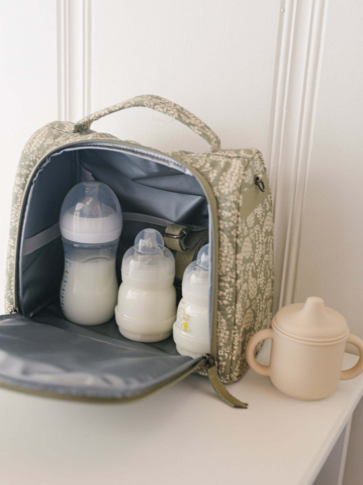 JuJuBe Sazan + JuJuBe Insulated Bottle Bag - Paisley Floral- Bambi Baby