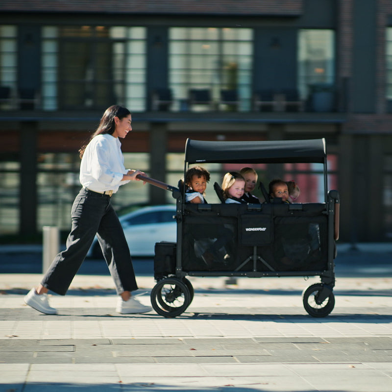 WonderFold W6 Luxe Pro Stroller Wagon - Black- Bambi Baby