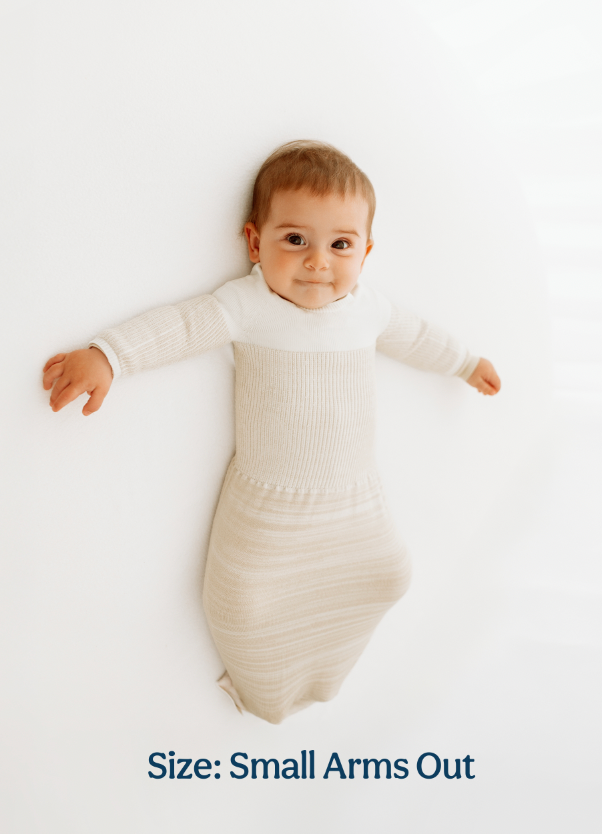 Swaddelini Bamboo Blend Beige Arms Out™ Long Sleeve Sleep Sack- Bambi Baby