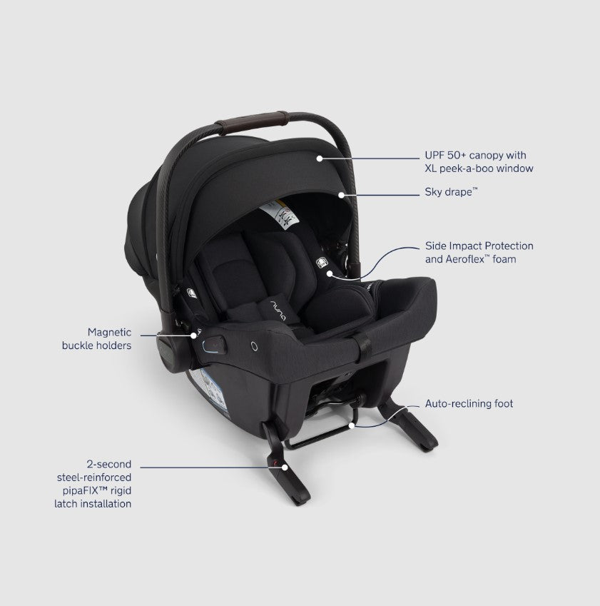 Nuna Pipa urbn + TRIV LX Travel System in Caviar- Bambi Baby