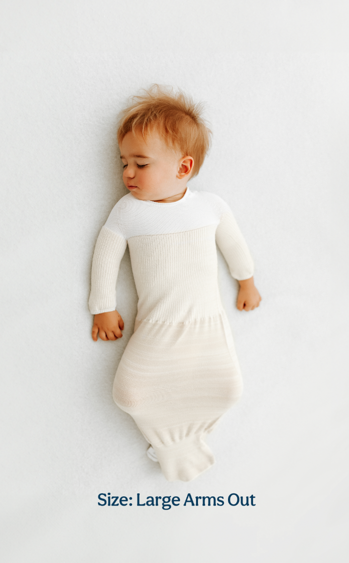 Swaddelini Bamboo Blend Beige Arms Out™ Long Sleeve Sleep Sack- Bambi Baby
