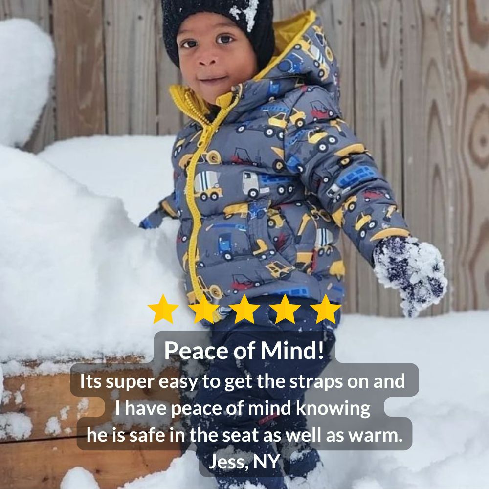 Onekid Car Seat Coat | The Road Coat Down - Construction Print- Bambi Baby