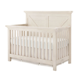 Brushed White Stella Baby Westin Convertible Crib - Front View | Bambi Baby