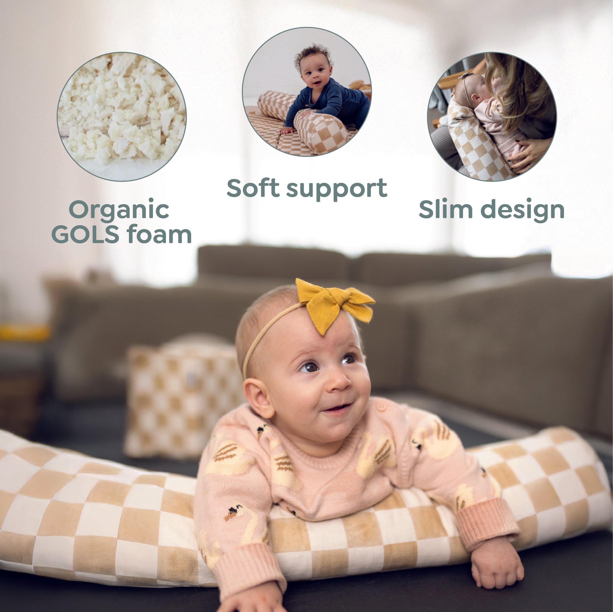 Toki Kids Rainbow Peach Support Pillow- Bambi Baby