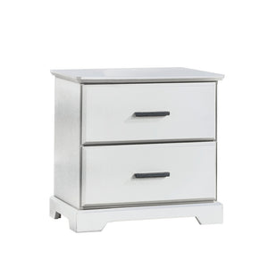White Solid Wood Natart Taylor Luxury Nursery Nightstand with Beveled Top - 3/4 View | Bambi Baby