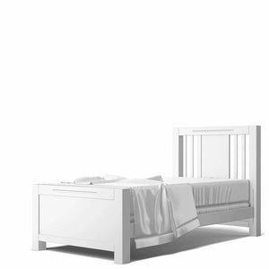 Solid White Hardwood Romina Ventianni Twin Bed - 3/4 Angle View | Bambi Baby