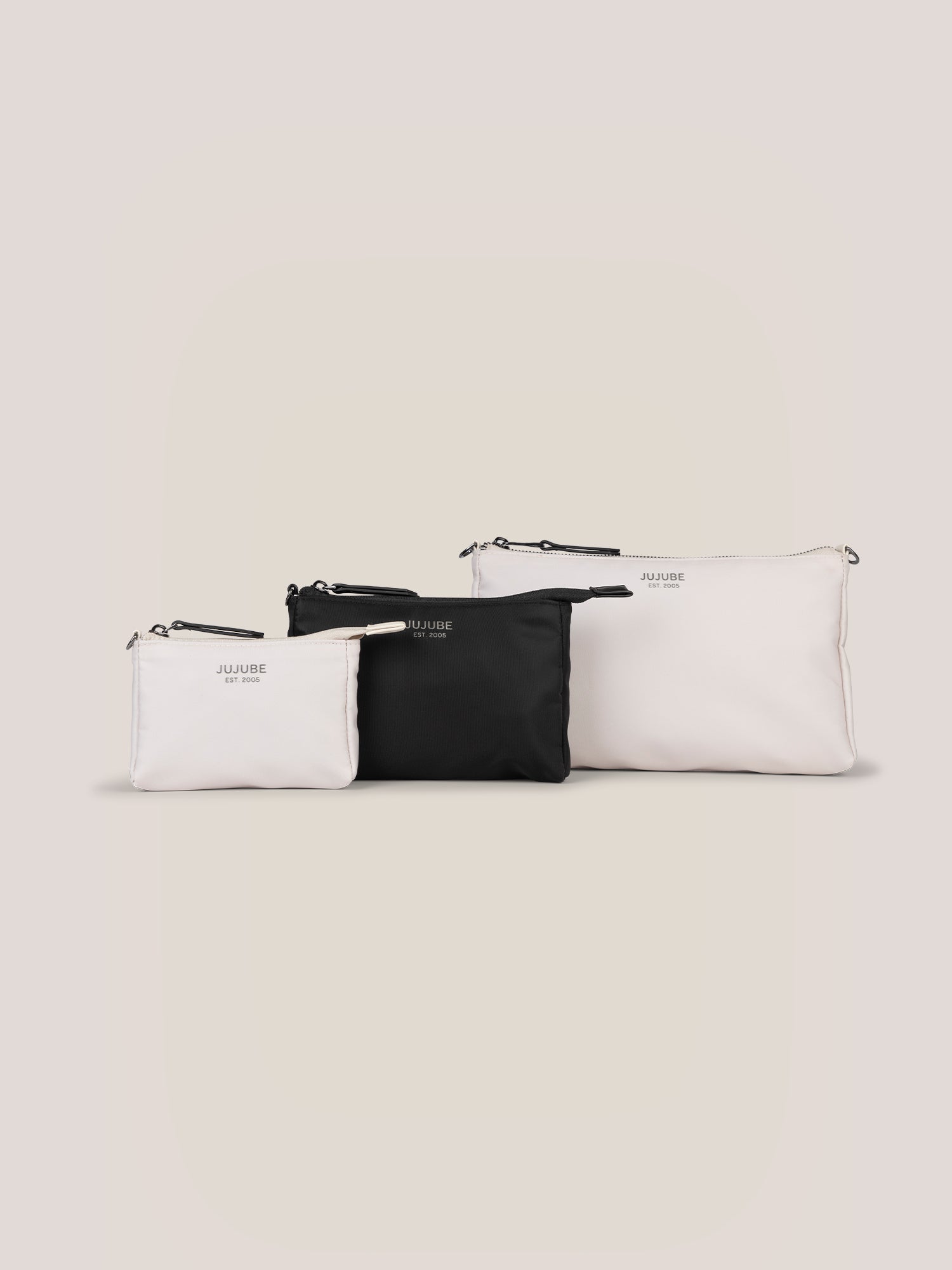 JuJuBe Witney Carson 3-piece Pouch Set - Cloud & Black- Bambi Baby