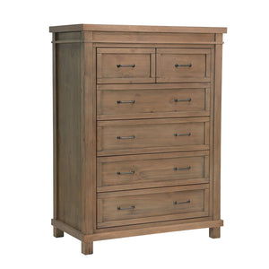 Sandwash Wood Rowan Tall Dresser - Side Angle View | Bambi Baby