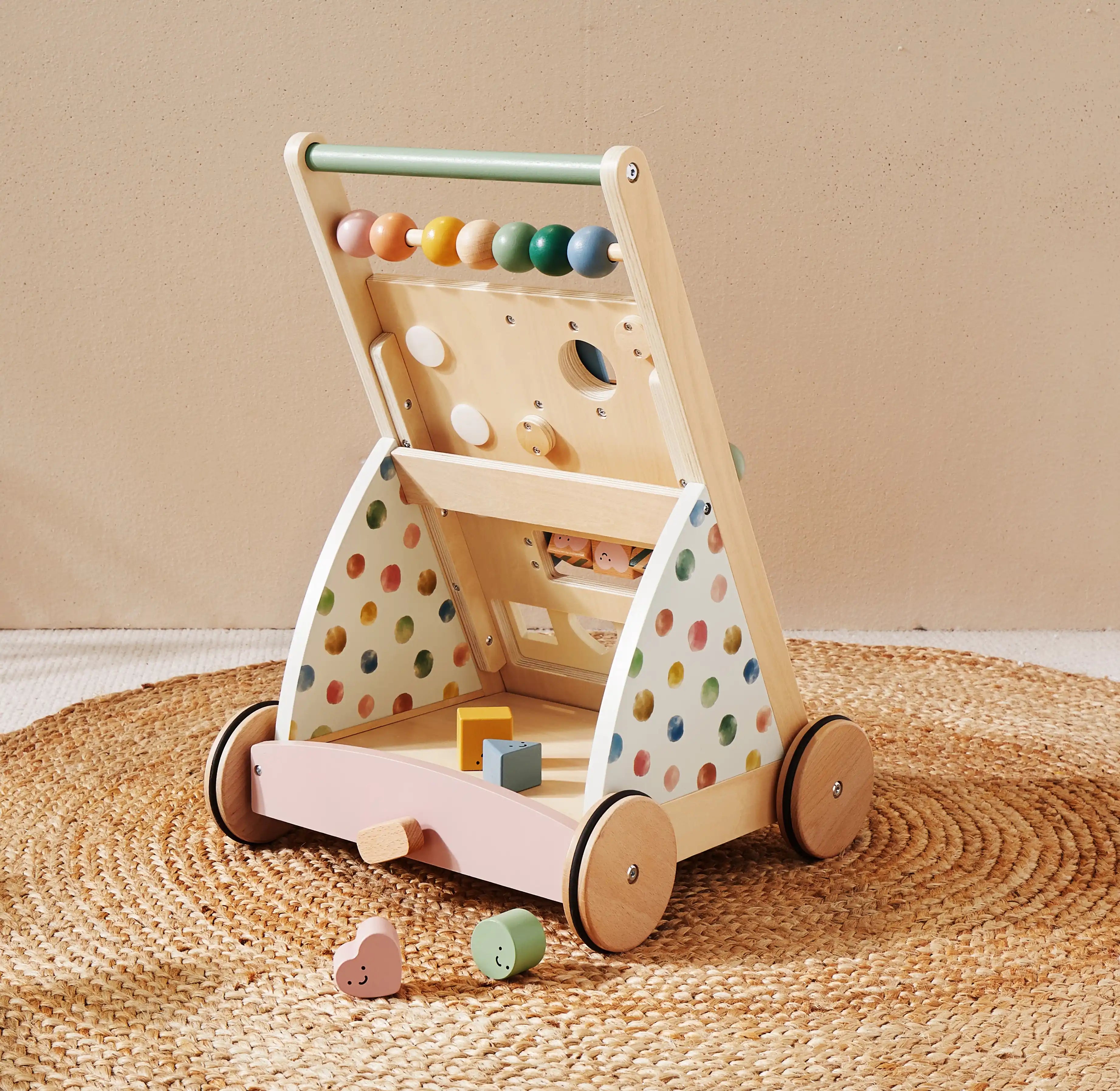 Tiny Land® Versatile Natural Wooden Baby Walker- Bambi Baby