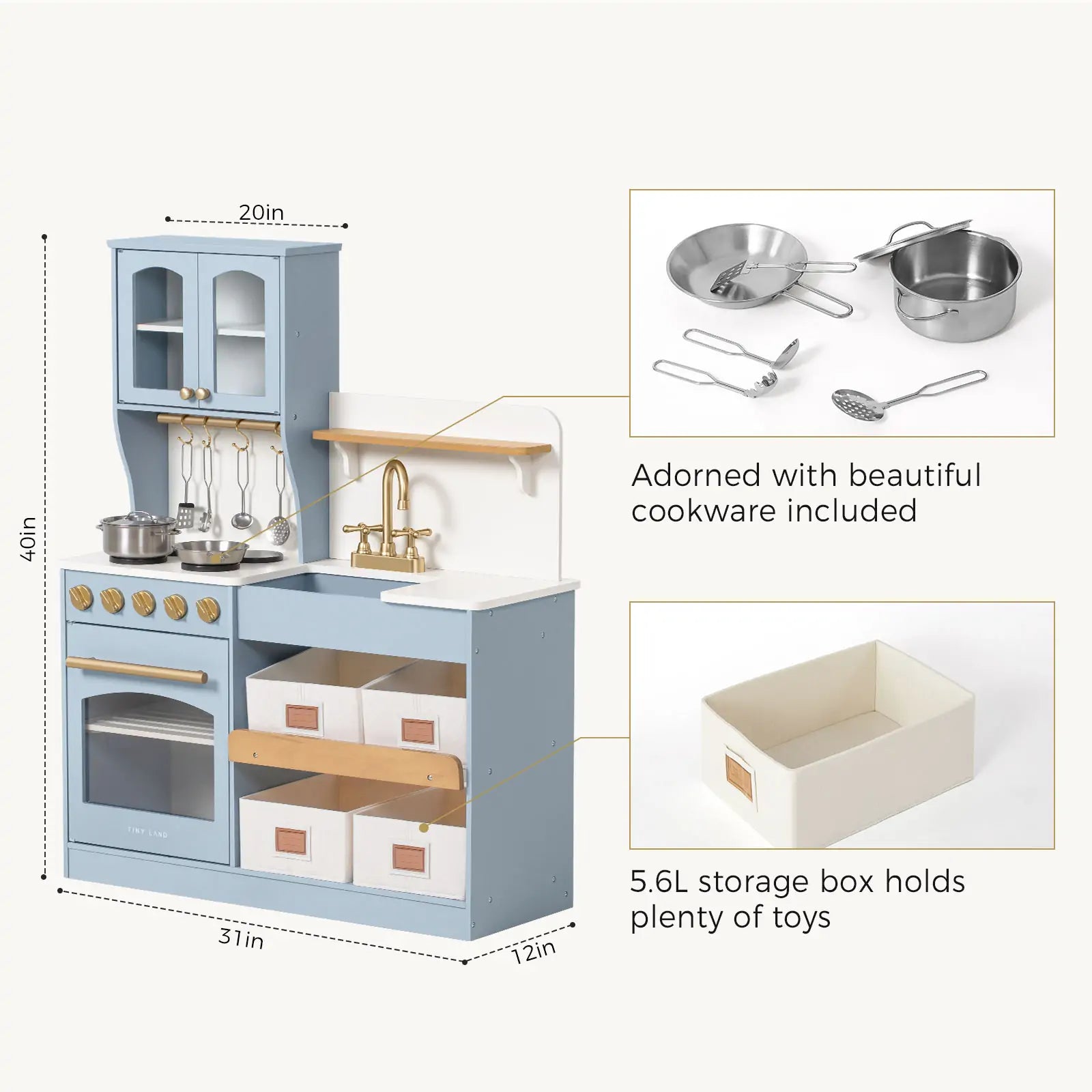 Tiny Land® Pretend Play Kitchen for Kids- Bambi Baby
