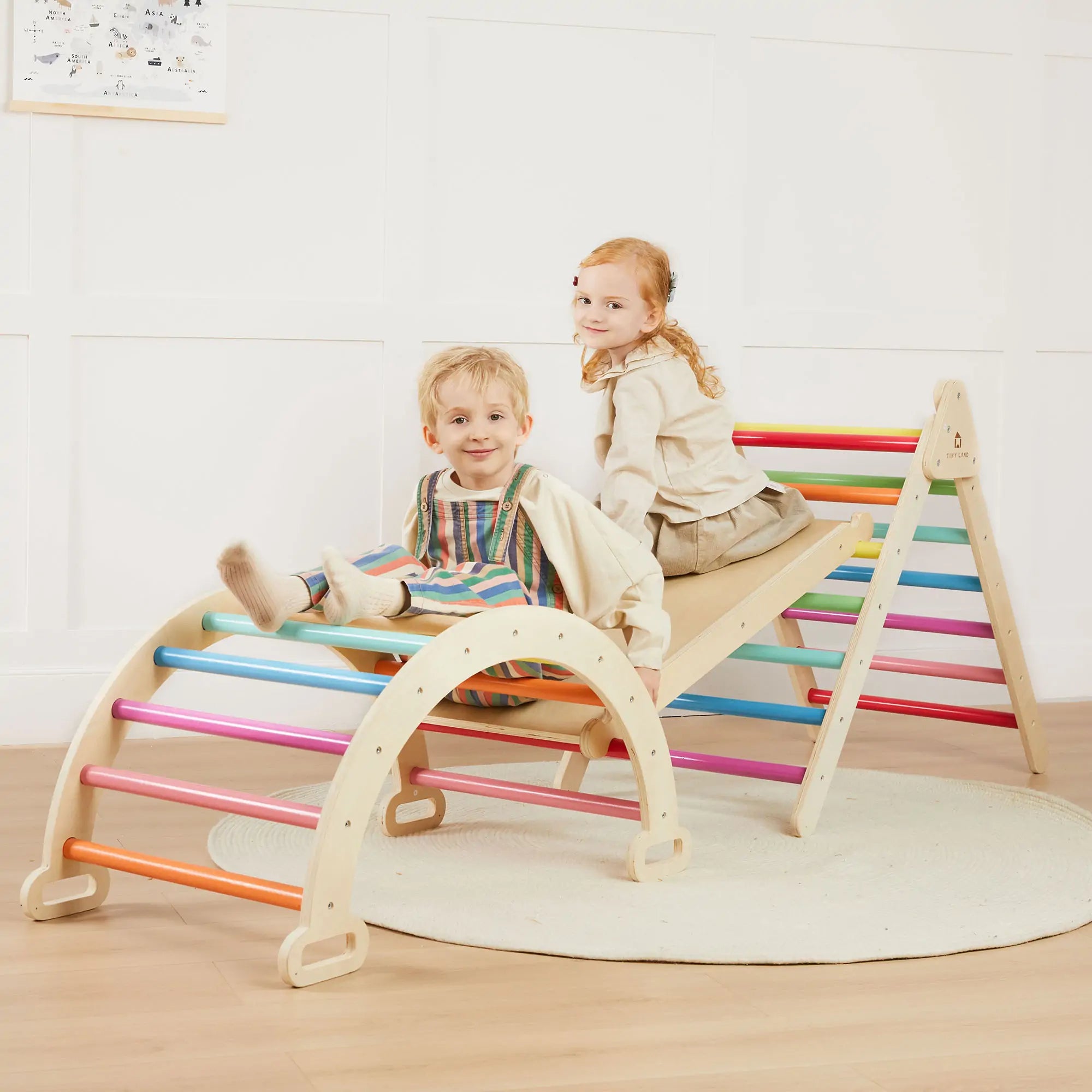 Tiny Land® 7-in-1 Rainbow Climbing Set with Play Pad- Bambi Baby