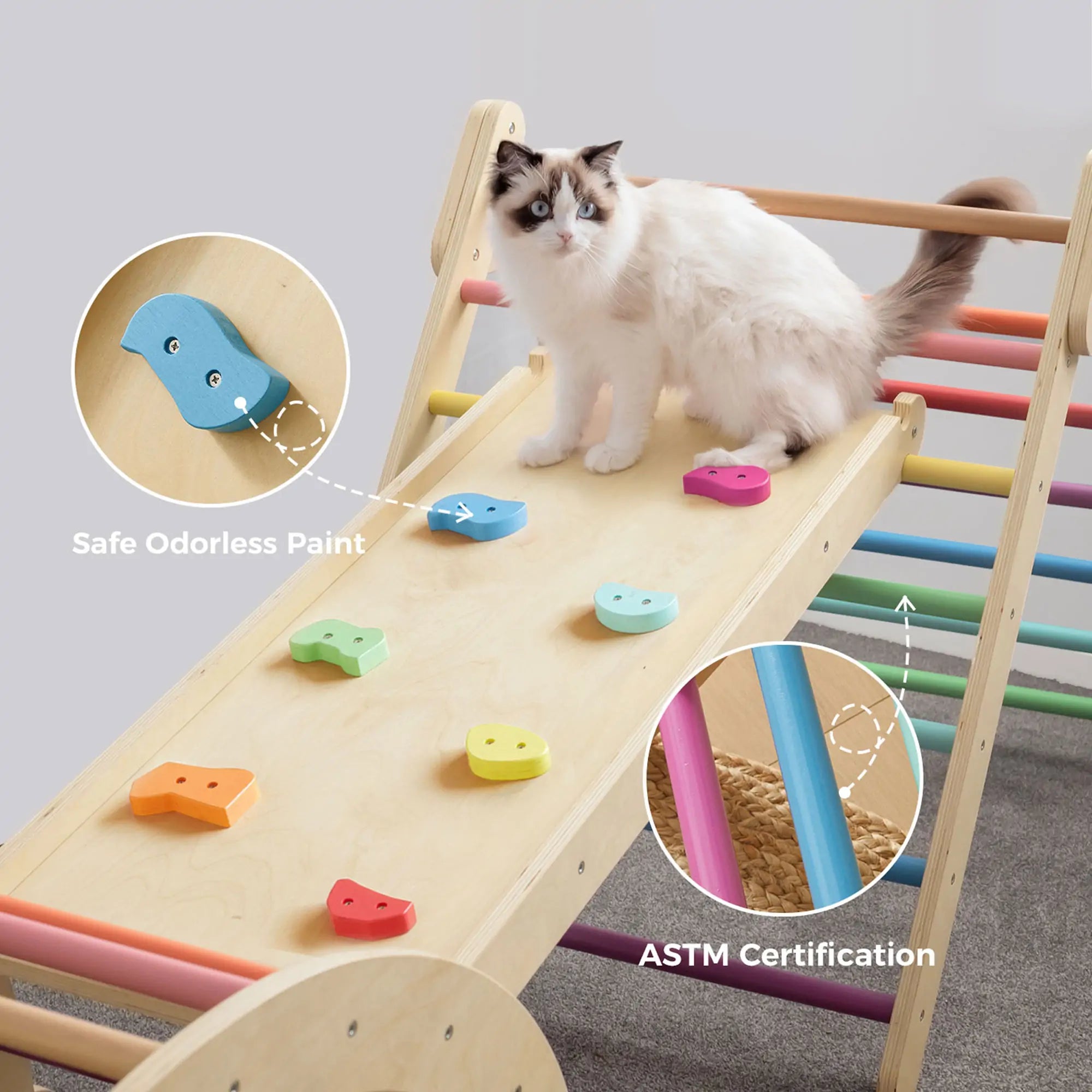 Tiny Land® 7-in-1 Rainbow Climbing Set with Play Pad- Bambi Baby