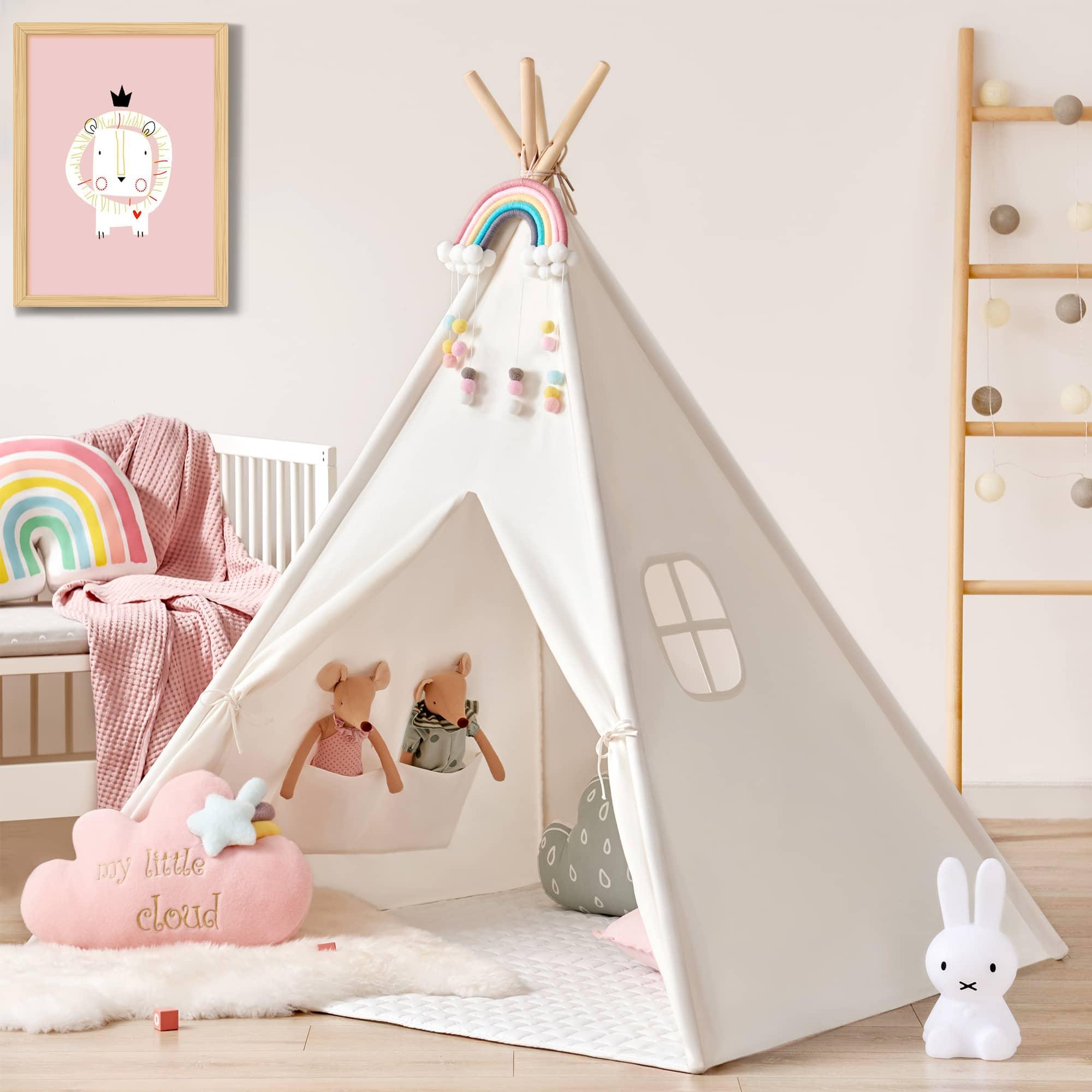 Tiny Land® Teepee Tent for Kids with Mat- Bambi Baby