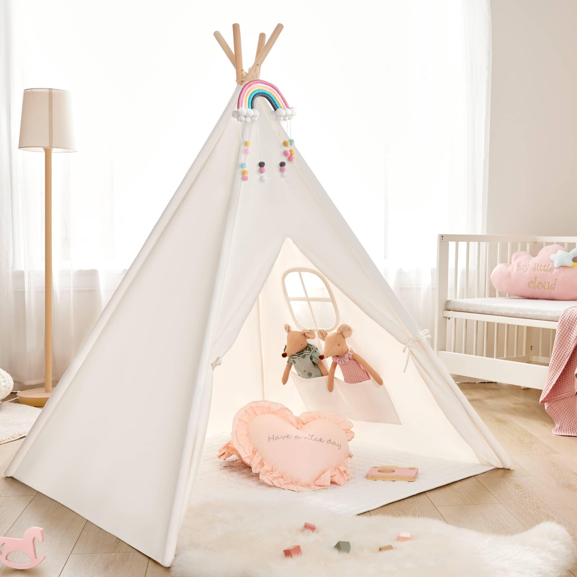 Tiny Land® Teepee Tent for Kids with Mat- Bambi Baby