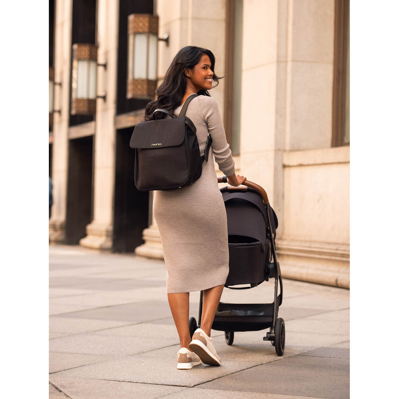 Nuna Diaper Bag in Caviar- Bambi Baby