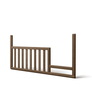 Walnut Brown Wood Silva Toddler Rail - Side Angle on White Background | Bambi Baby