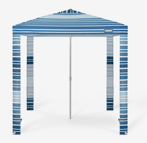 Blue Striped Veer Basecamp Cabana Pop-Up Shelter - Front View | Bambi Baby