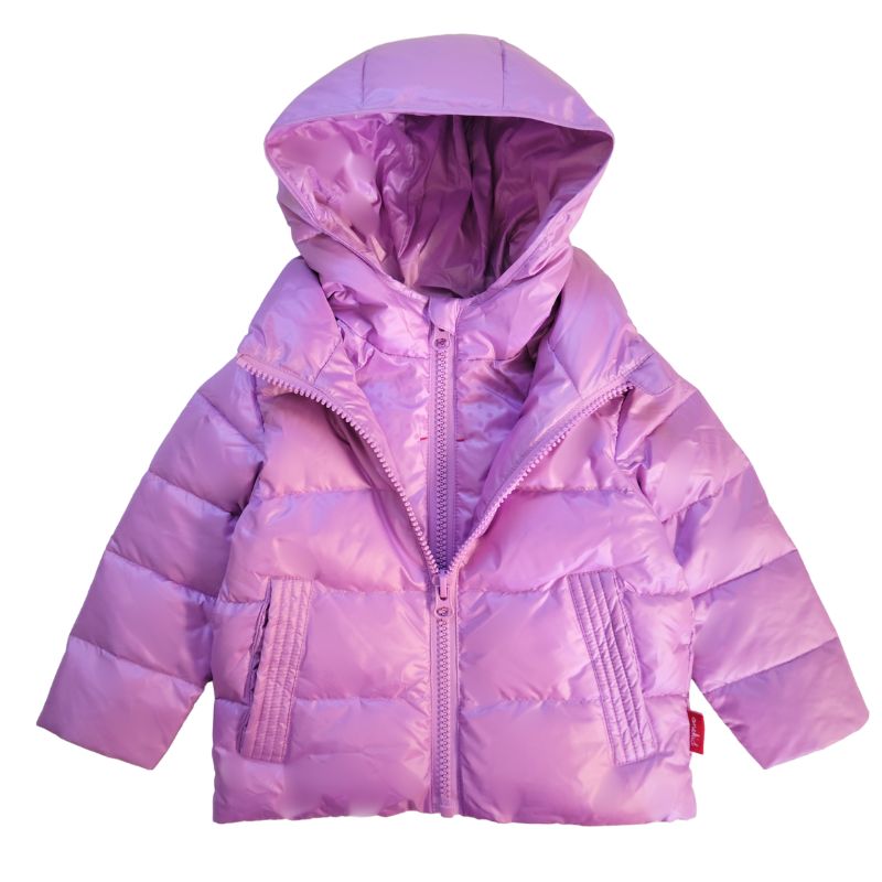 Lilac Onekid Road Coat Down Car Seat Coat - Front View | Bambi Baby