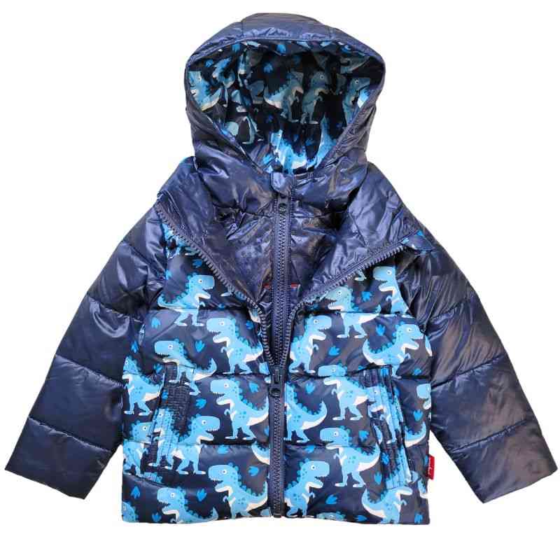 Onekid Car Seat Coat | The Road Coat Down - Navy Raptor Print- Bambi Baby
