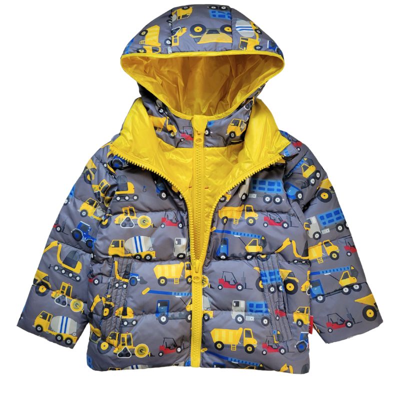 Onekid Car Seat Coat | The Road Coat Down - Construction Print - Bambi Baby