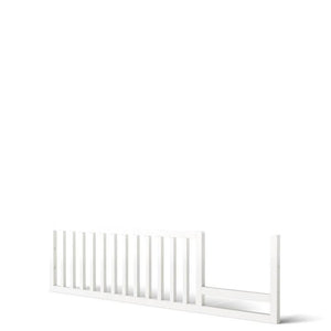 White Wood Toddler Rail for Romina Uptown Convertible Crib - Front View | Bambi Baby