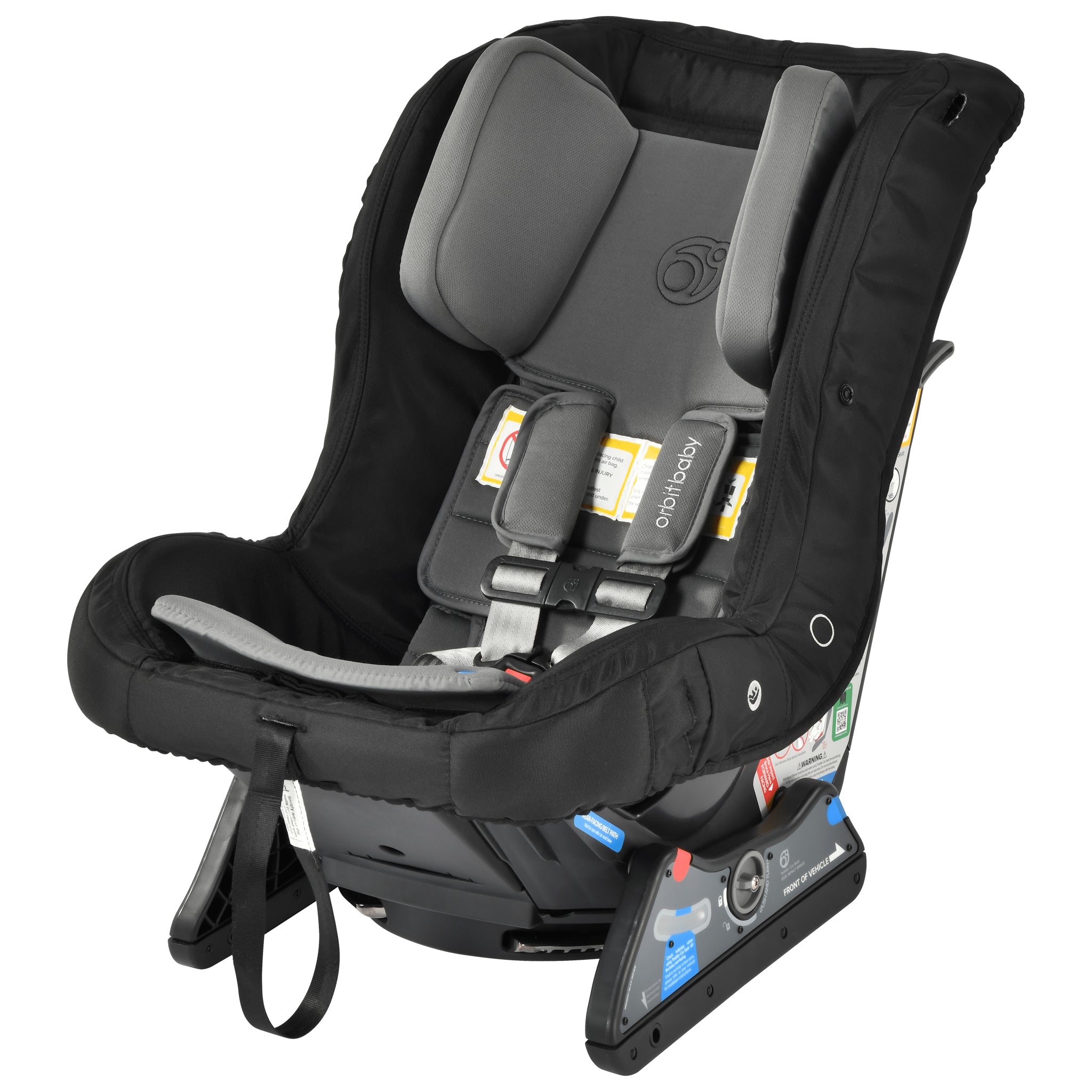 Black Orbit Baby G5 Toddler Car Seat - Front Angle | Bambi Baby