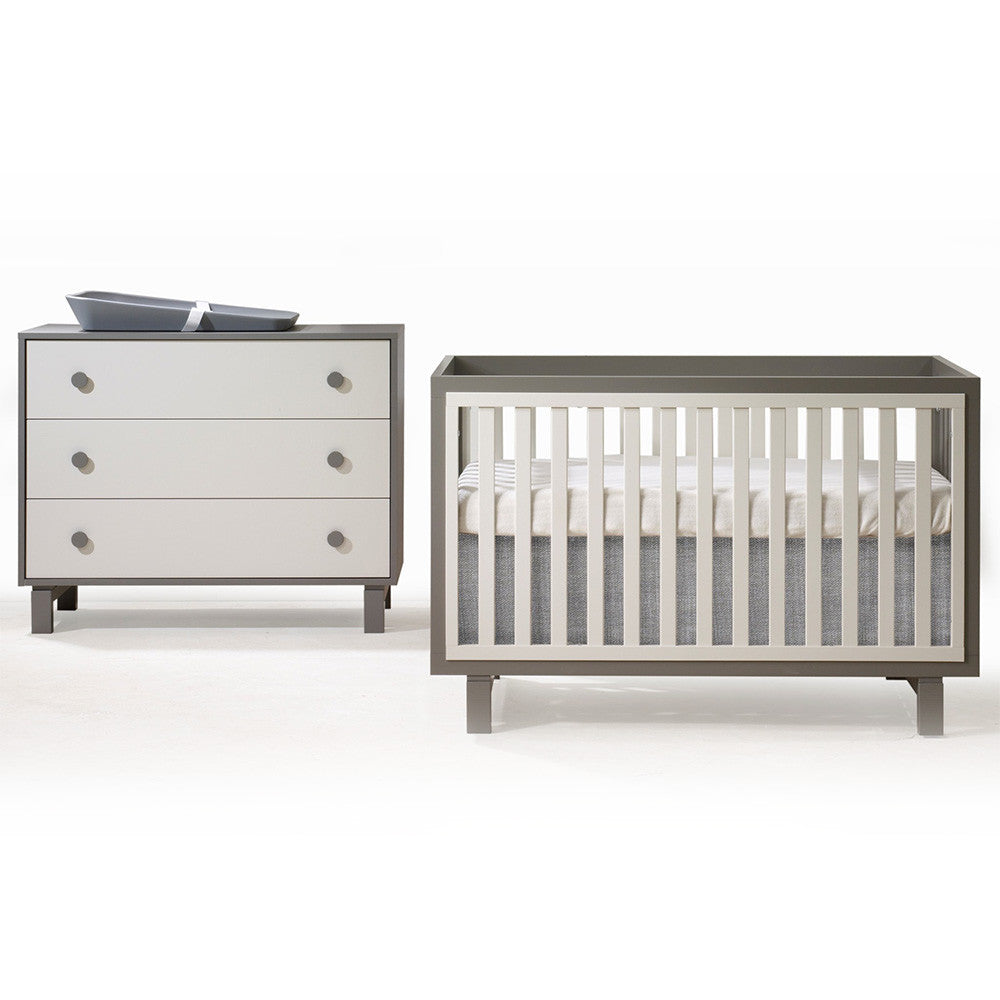 Tulip Bjorn Crib and Dresser in Taupe/Latte- Bambi Baby