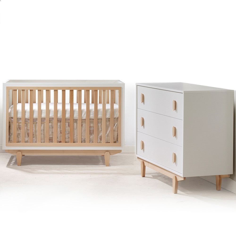 Tulip by Natart Tate Classic Crib and 3 Drawer Dresser XL- Bambi Baby