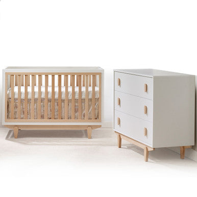 Tulip by Natart Tate Classic Crib and 3 Drawer Dresser XL- Bambi Baby