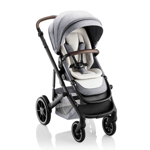 Pearl Grey Romer Tura Stroller - Three Quarter Front View | Bambi Baby