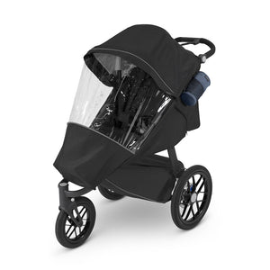 Clear UPPAbaby Performance Rain Shield on Ridge Stroller - Front View | Bambi Baby