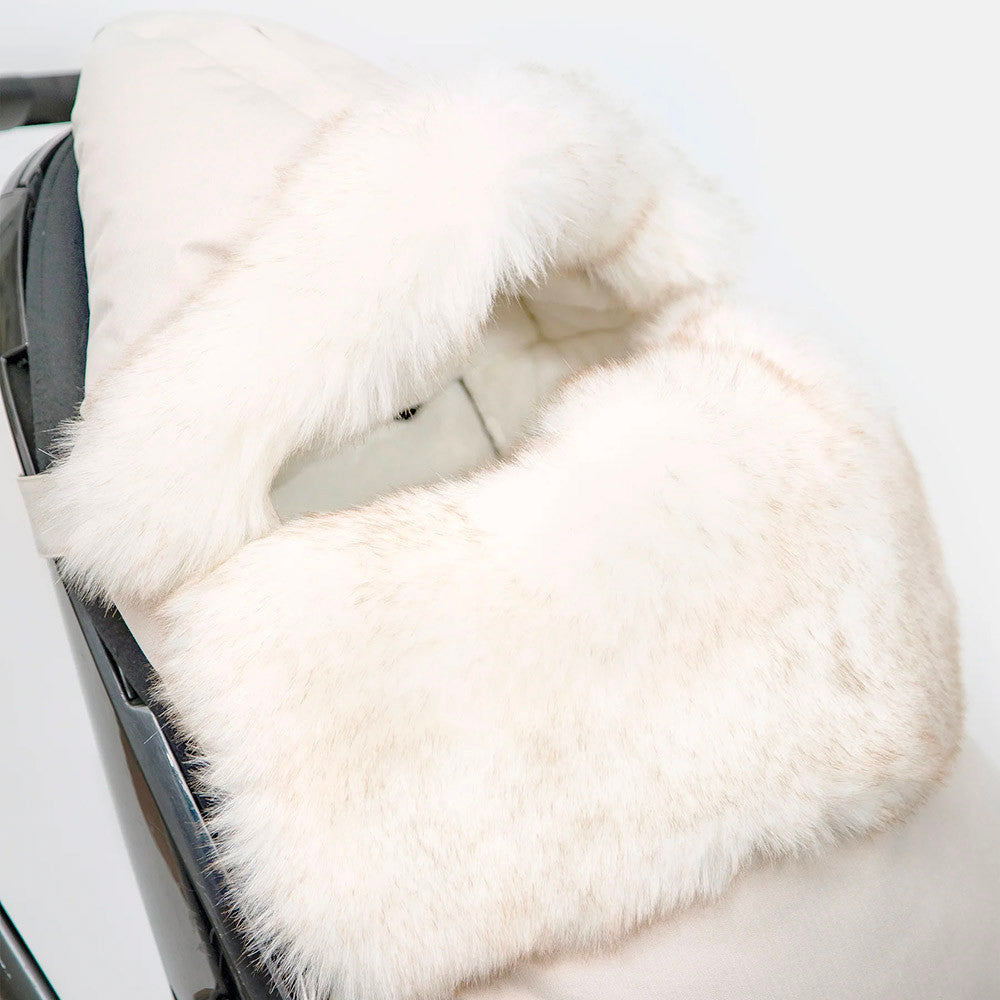 7AM Enfant Tundra TundraPOD in White Fur & Beige Heather- Bambi Baby