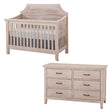 Stella Baby Remi 2 Piece Nursery Set in Sugar Coat - Convertible Clipped Crib & 6 Drawer Dresser - Bambi Baby